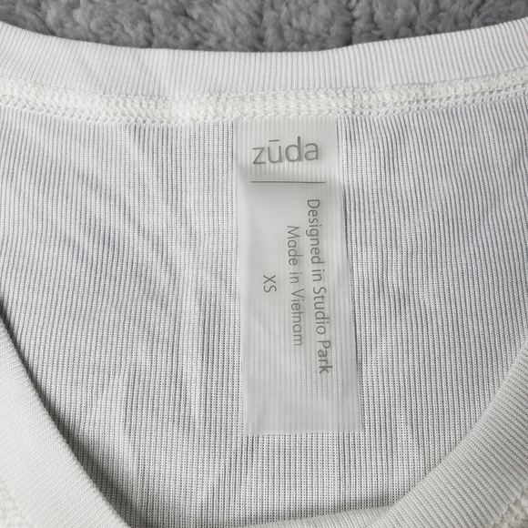 Zuda Z-Luxe Asymmetrical XS White Tank Top - Picture 2 of 5